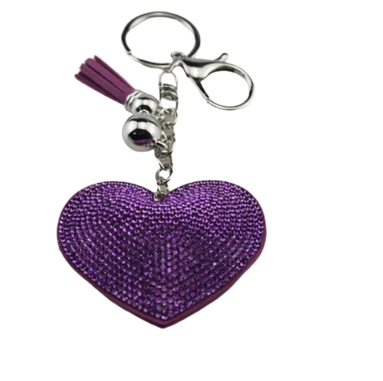 Wholesale 3D Bling Plush Heart Keychain Charms