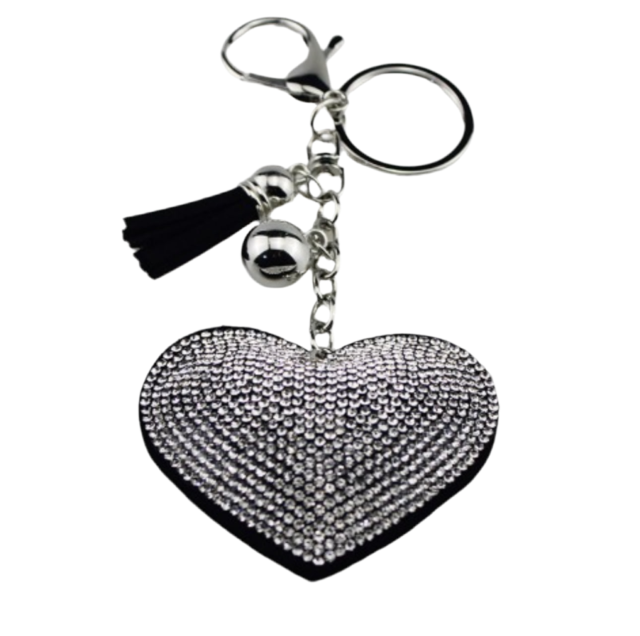 Wholesale 3D Bling Plush Heart Keychain Charms