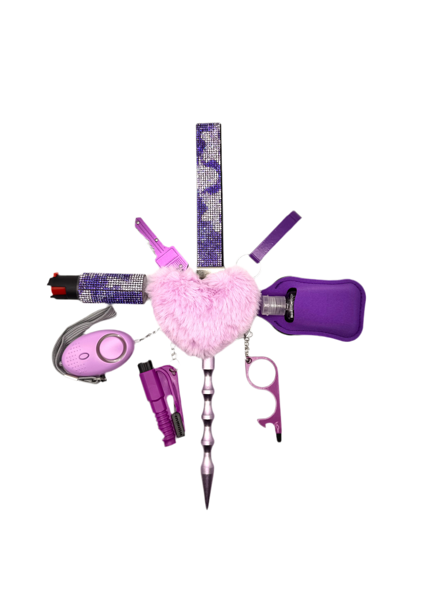 Purple Storm Bling Safety Keychain