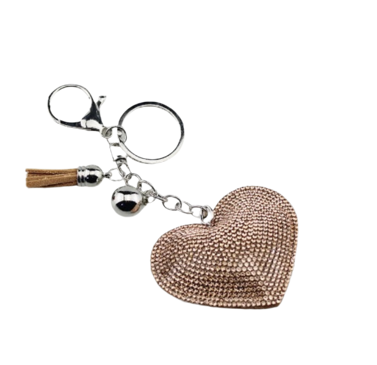 Wholesale 3D Bling Plush Heart Keychain Charms