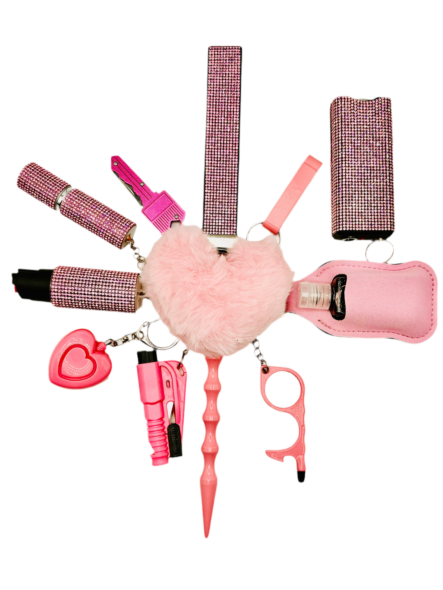Pretty In Pink Glitter Safety Keychain