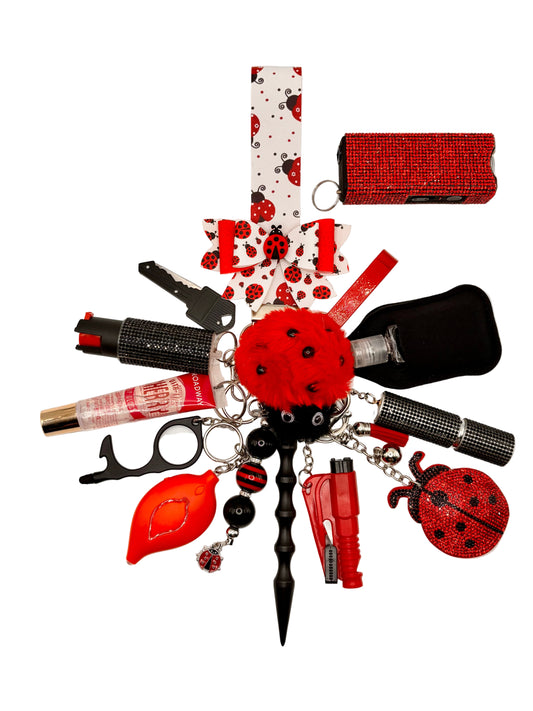 Ladybug Bow Safety Keychain