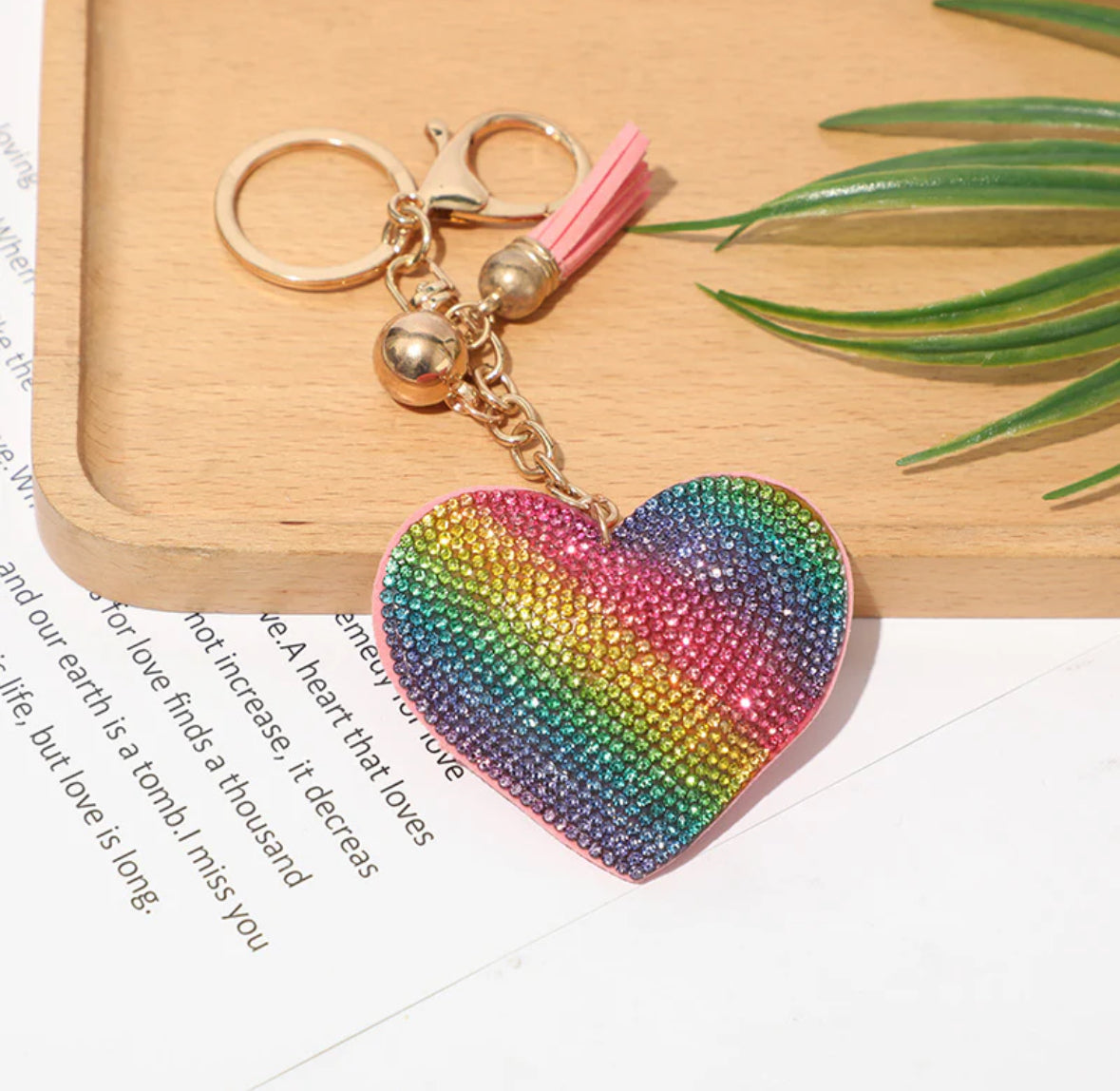 Wholesale 3D Bling Plush (Gem Heart) Keychain Charms