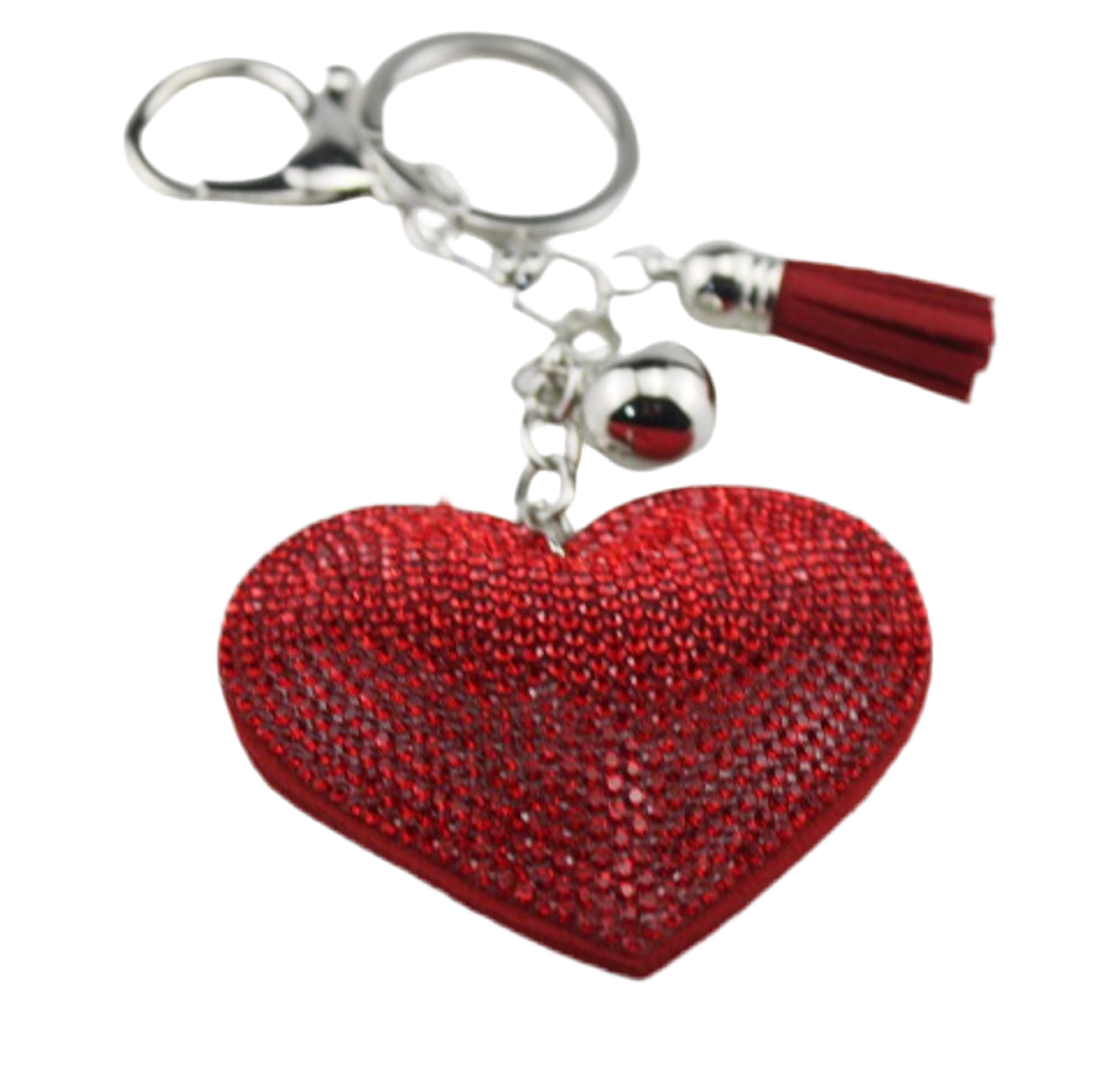 Wholesale 3D Bling Plush Heart Keychain Charms