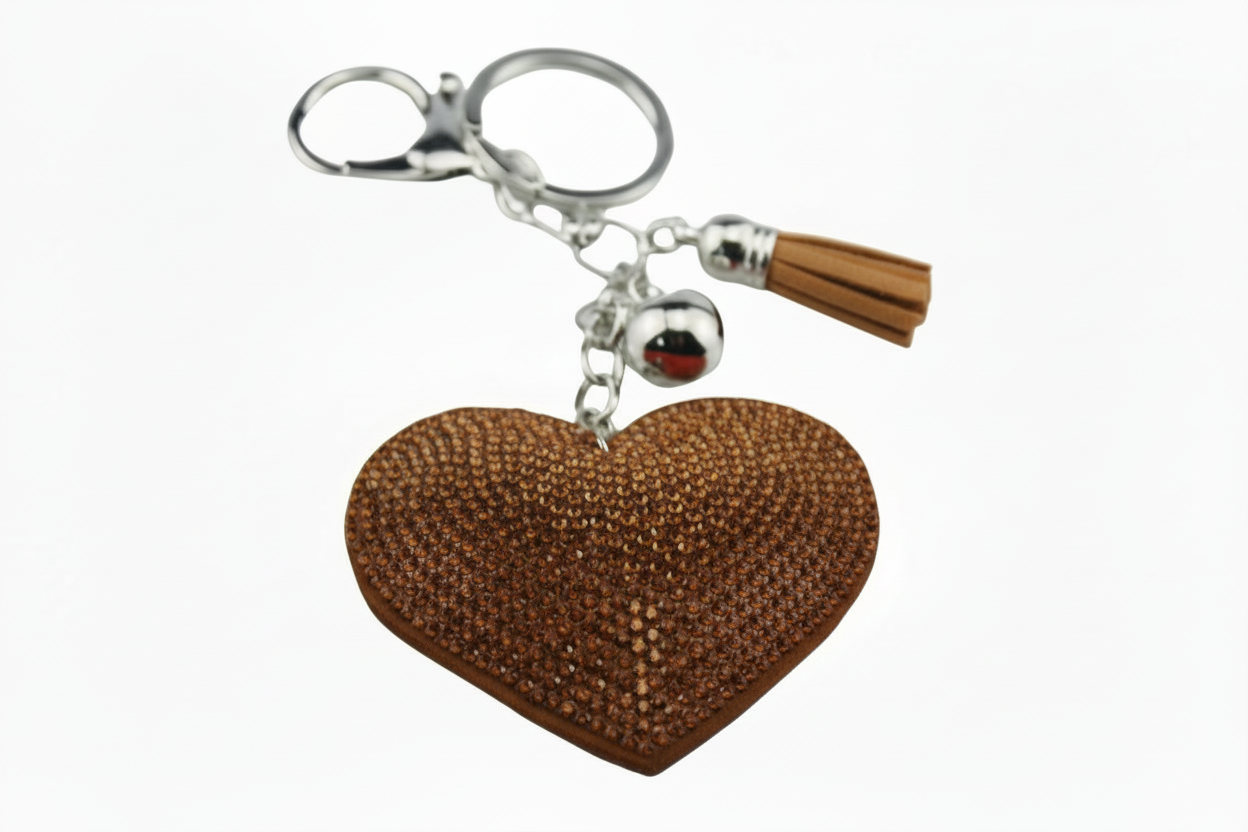 Wholesale 3D Bling Plush (Gem Heart) Keychain Charms