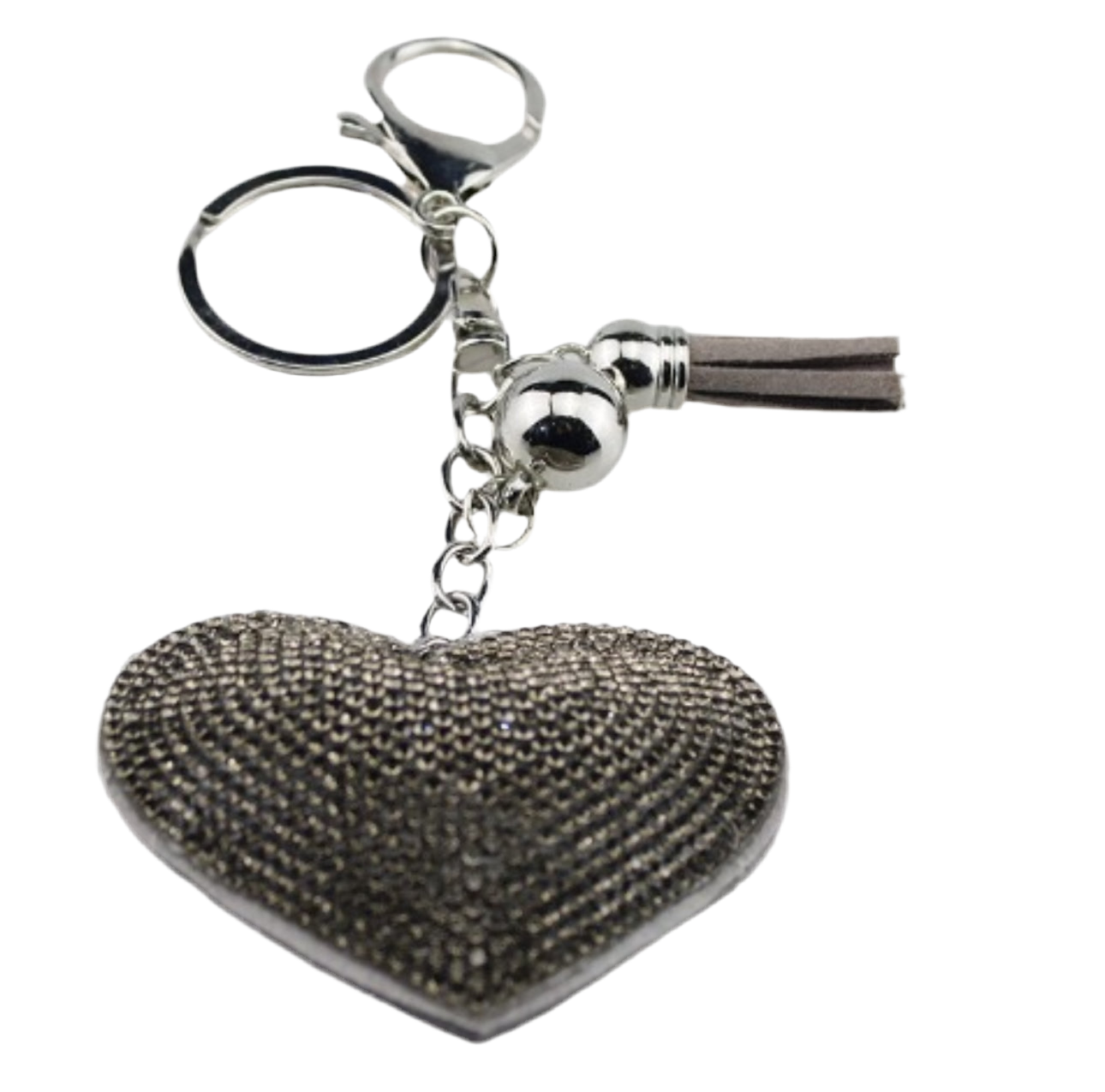 Wholesale 3D Bling Plush Heart Keychain Charms