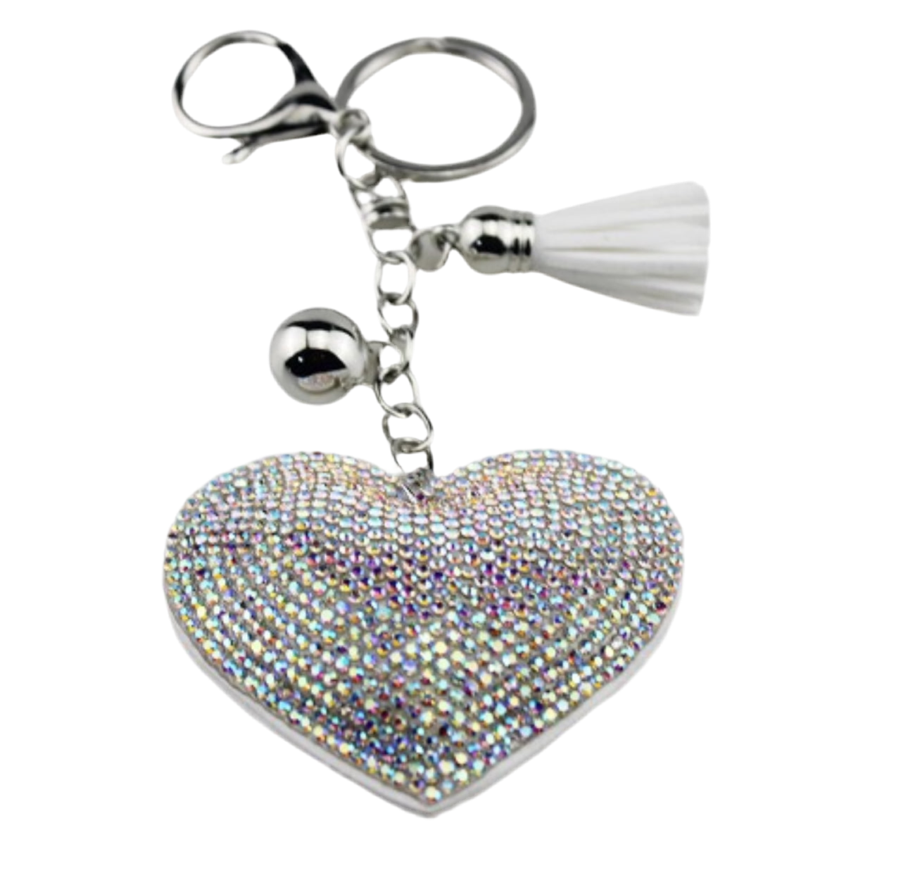 Wholesale 3D Bling Plush Heart Keychain Charms