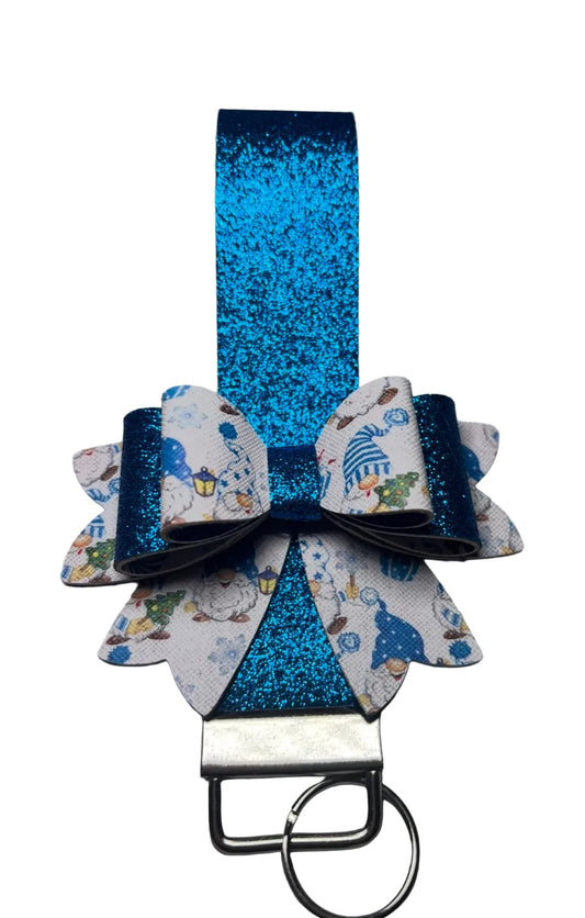 Gnome Christmas Bow Safety Keychain
