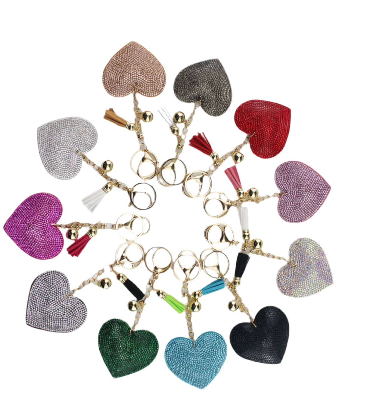 Wholesale 3D Bling Plush Heart Keychain Charms