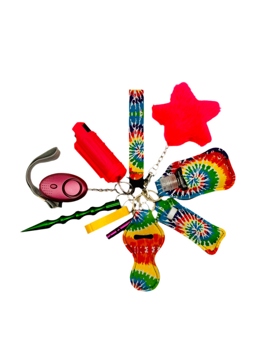 Tye Dye Safety Keychain