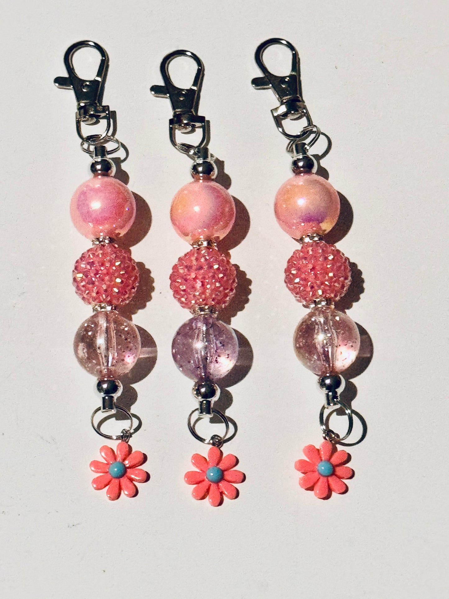 Starlight Safety Keychain With Bubblegum Beaded Charm