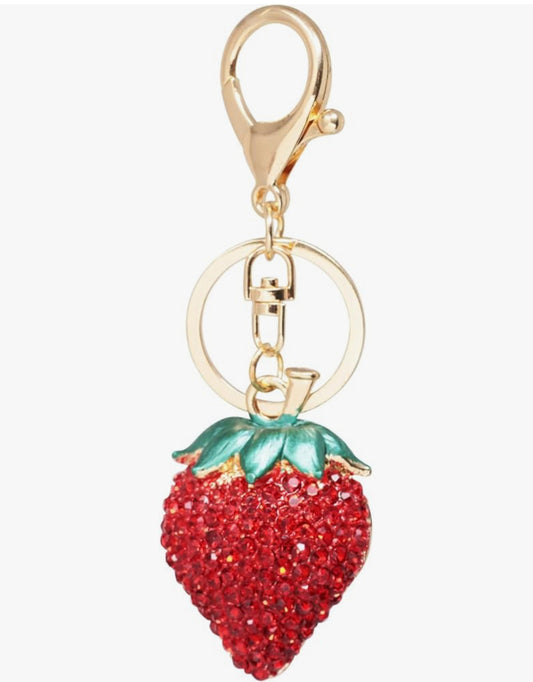 Wholesale Bling Strawberry Keychain Charms