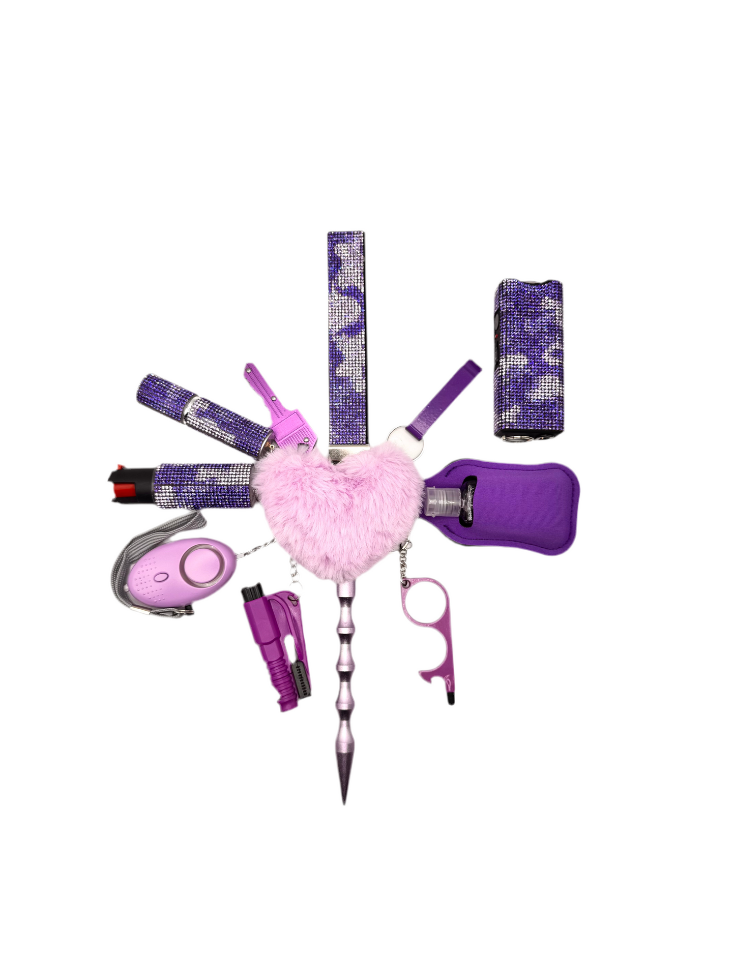 Purple Storm Bling Safety Keychain
