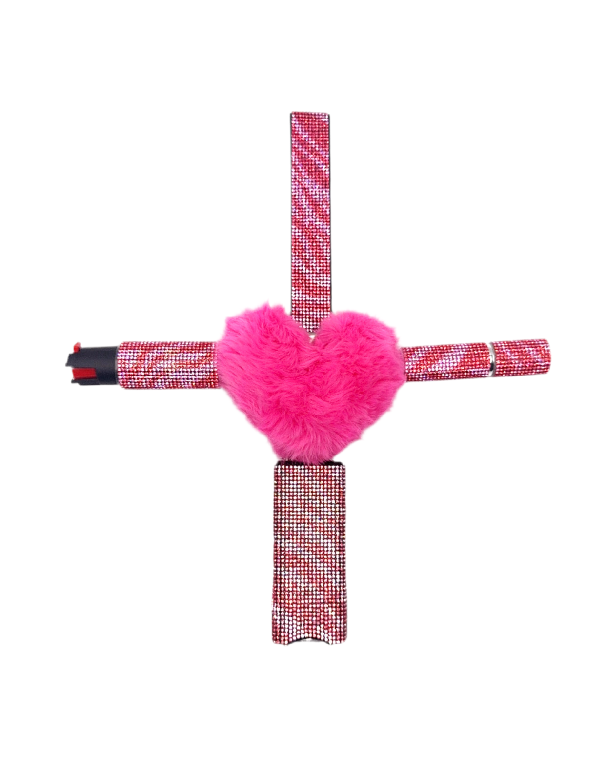 Hot Pink/Pink Zebra Bling Safety Keychain