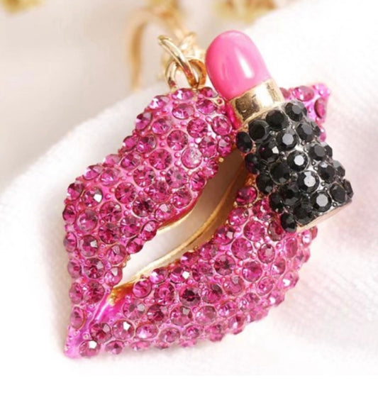 Wholesale 3D Bling Lips Lipstick Keychain Charms