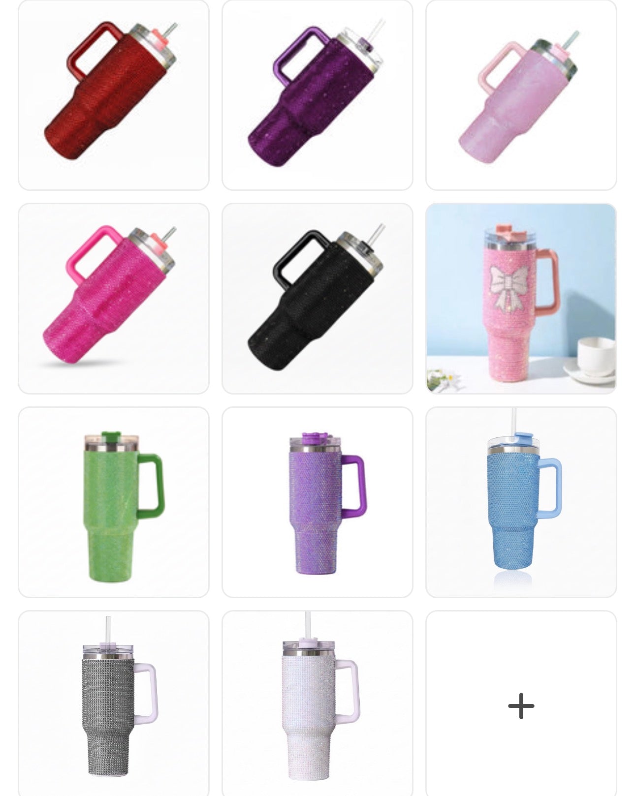40 oz Bling Tumblers With Straw