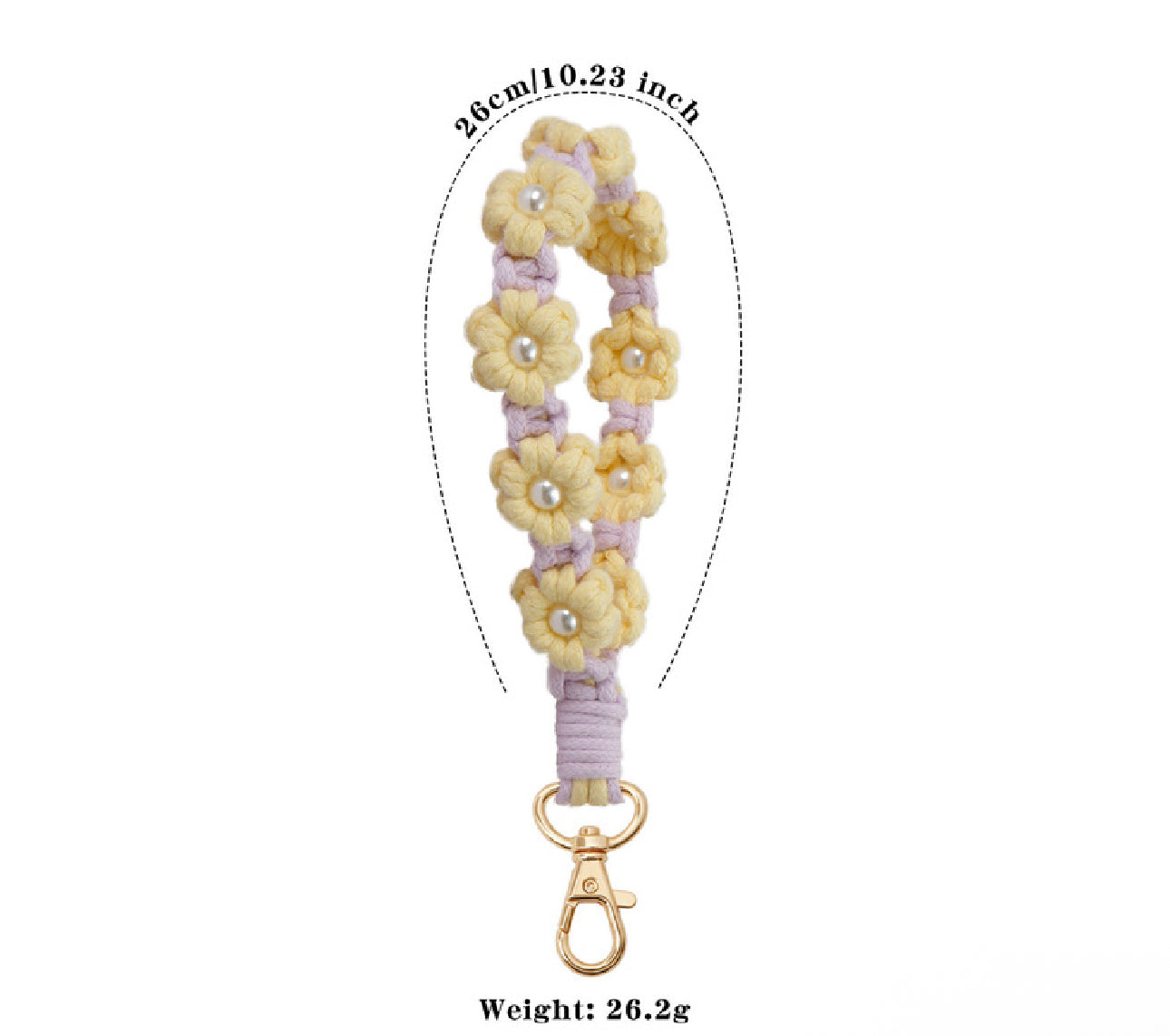 Wristlet Keychains (Daisy Flower Macrame)