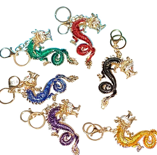 Wholesale 3D Bling Dragon Keychain Charms