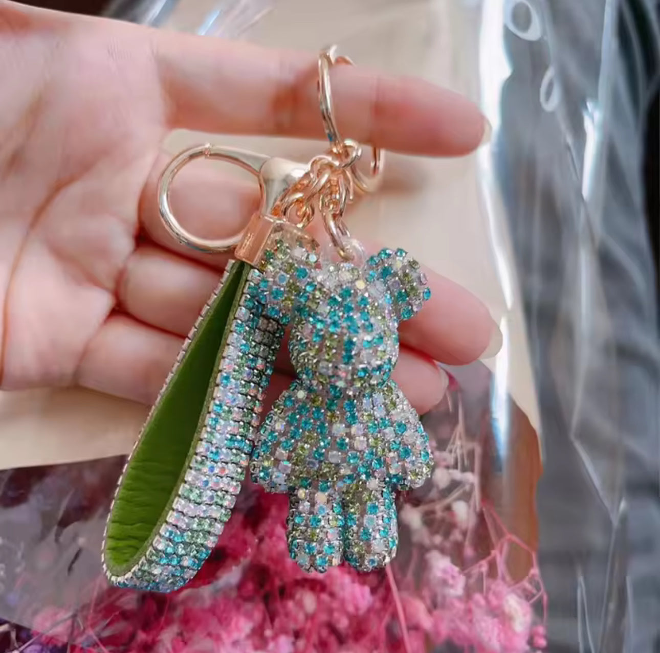 Wholesale 3D Bling Bear Keychain Charms