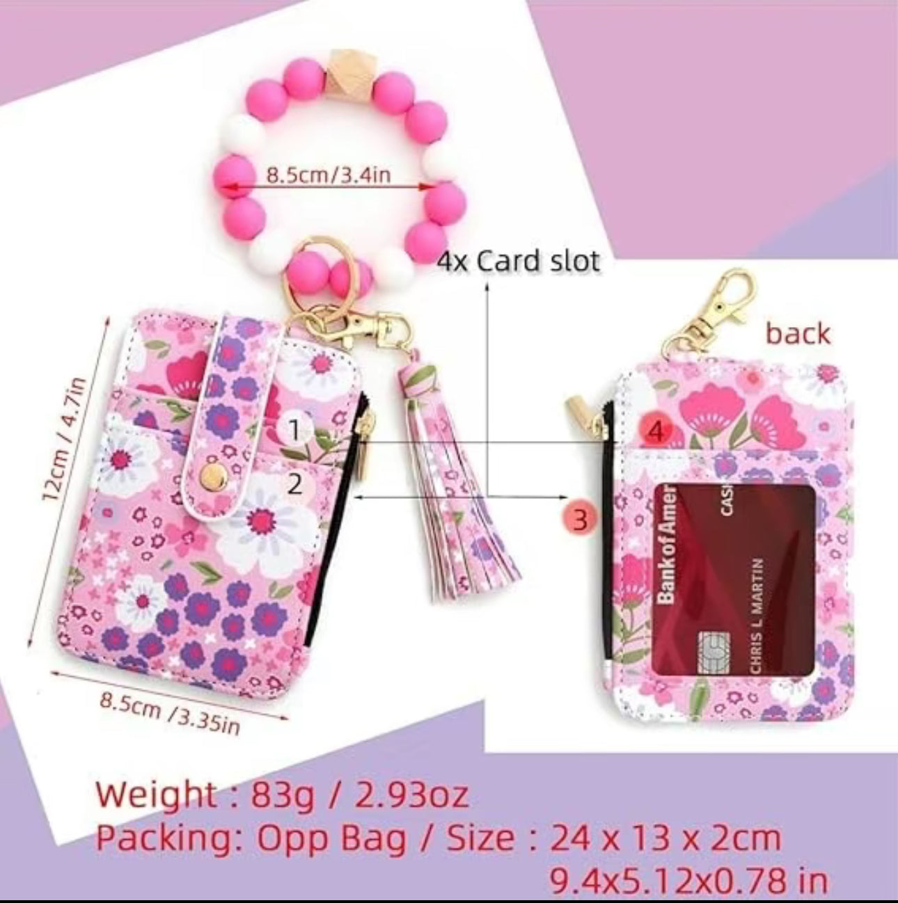 $13-$15 Zipper Beaded/Bangle Wallets Only