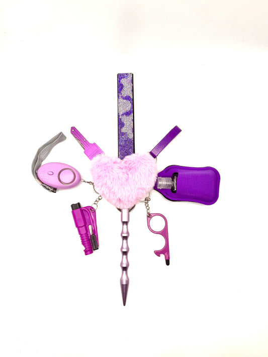 Purple Storm Bling Safety Keychain