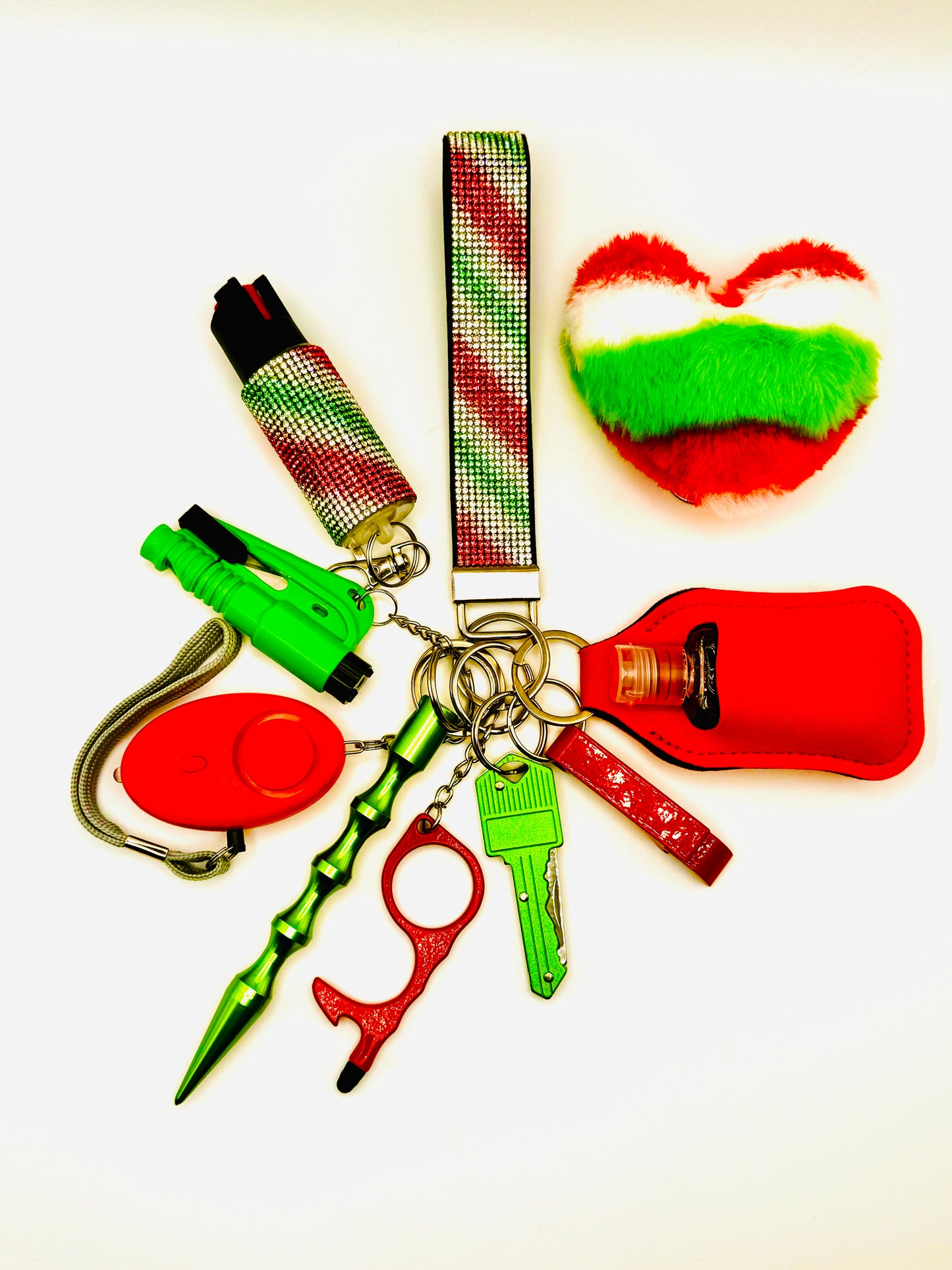 Merry Christmas Glitter Safely Keychains