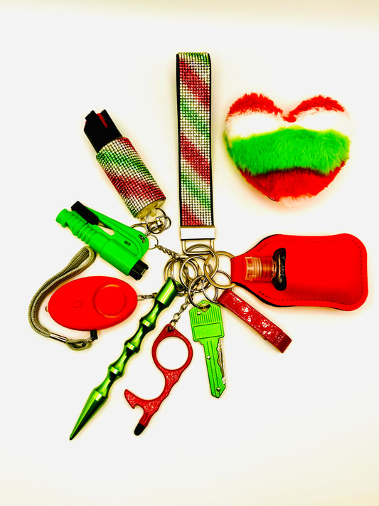 Merry Christmas Glitter Safely Keychains