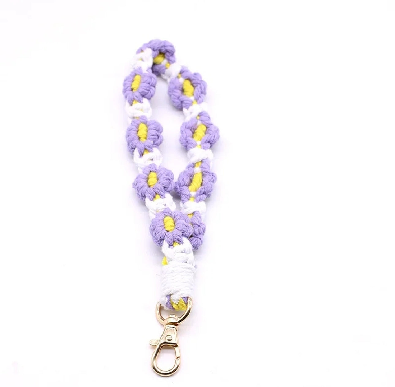 Wristlet Keychains (Daisy Flower Macrame)