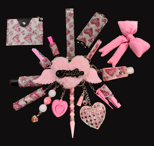 Pink Heart Safety Keychain