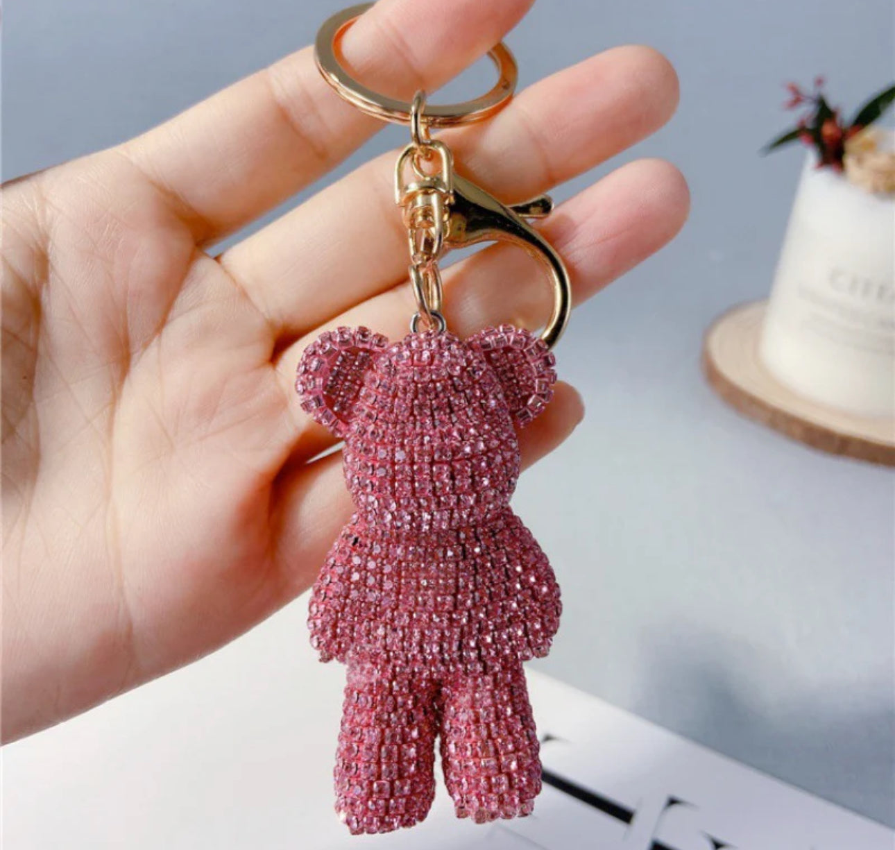 Wholesale 3D Bling Bear Keychain Charms