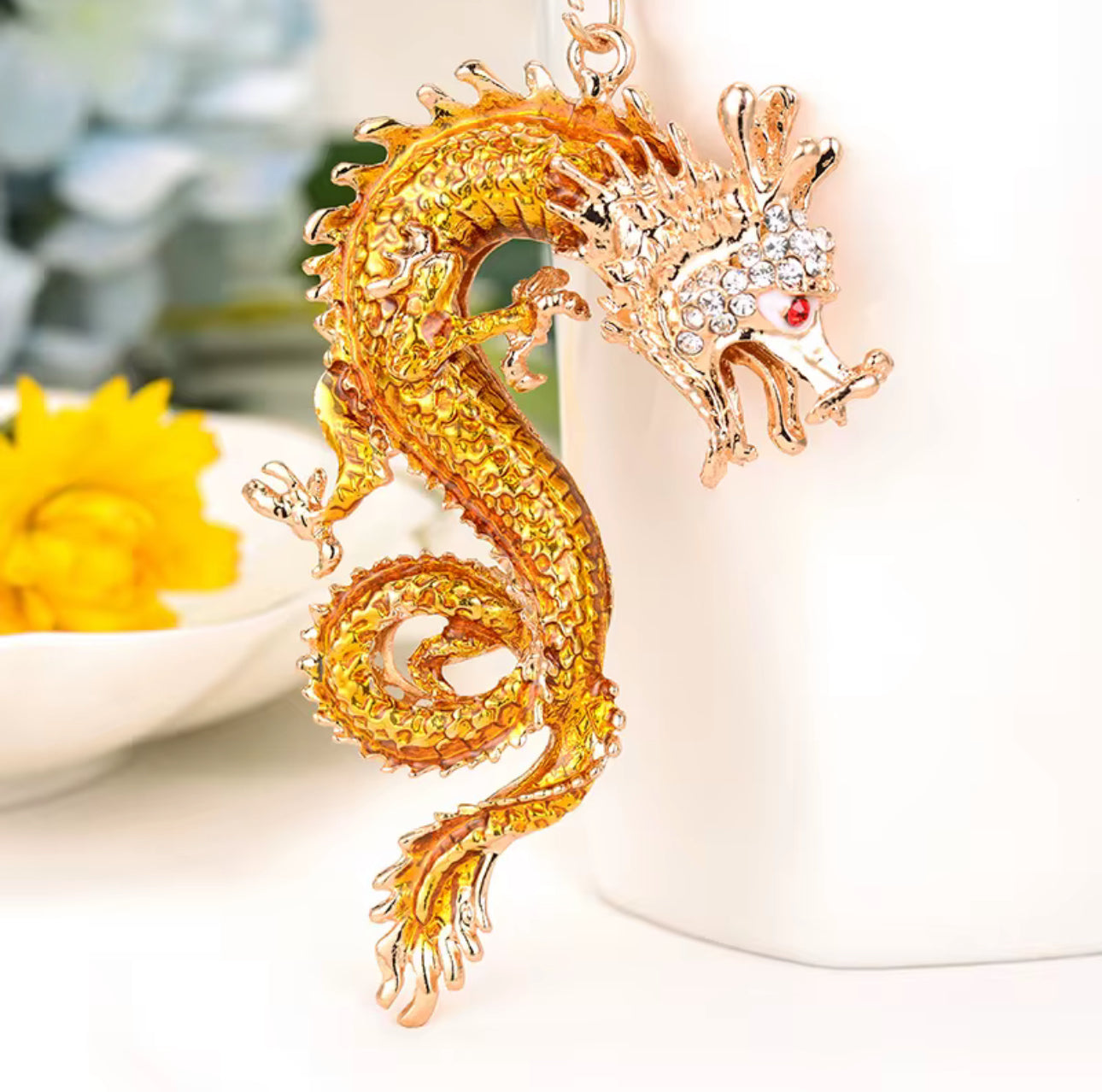 Wholesale 3D Bling Dragon Keychain Charms