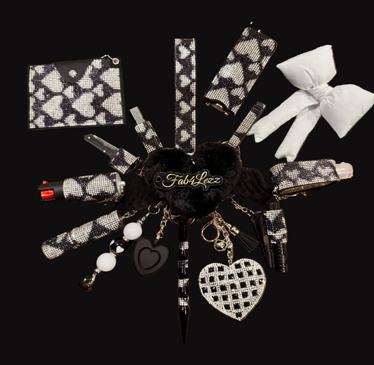 Black Heart Safety Keychain