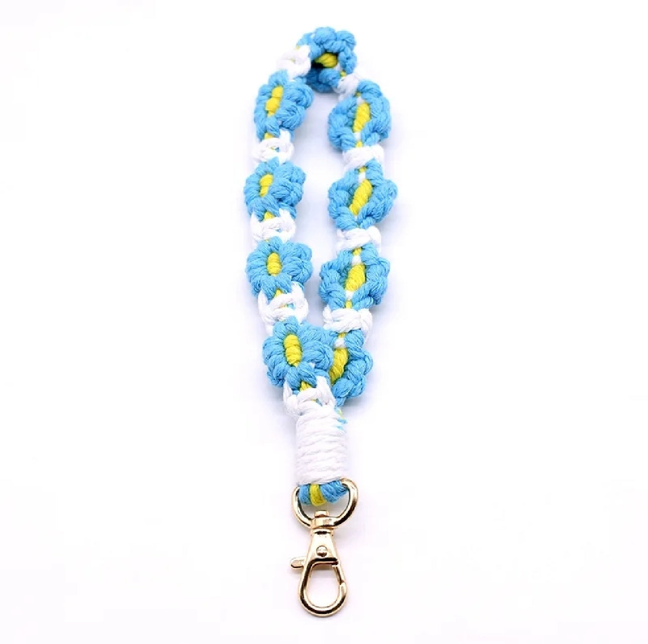 Wristlet Keychains (Daisy Flower Macrame)