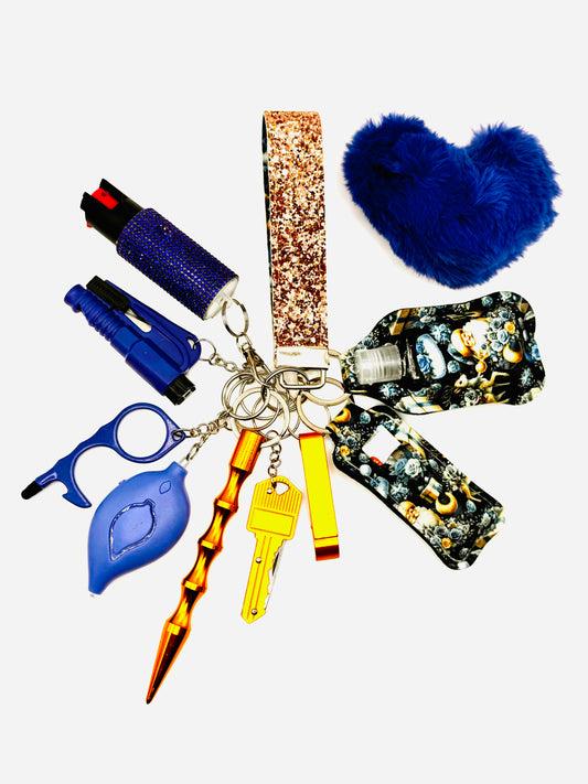 Blue & Gold Holiday Safety Keychains