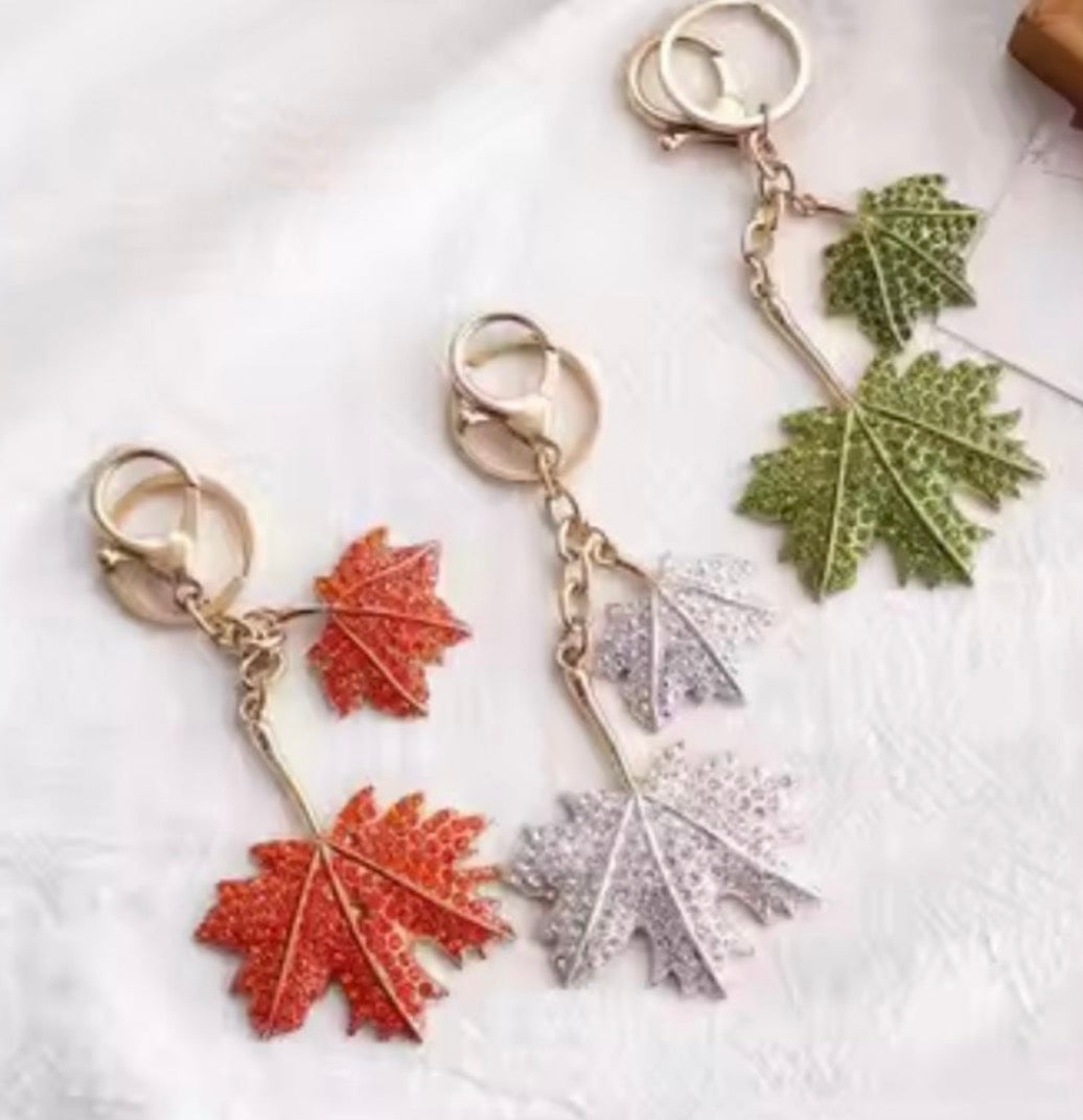 Wholesale Bling Leaf Keychain Charms