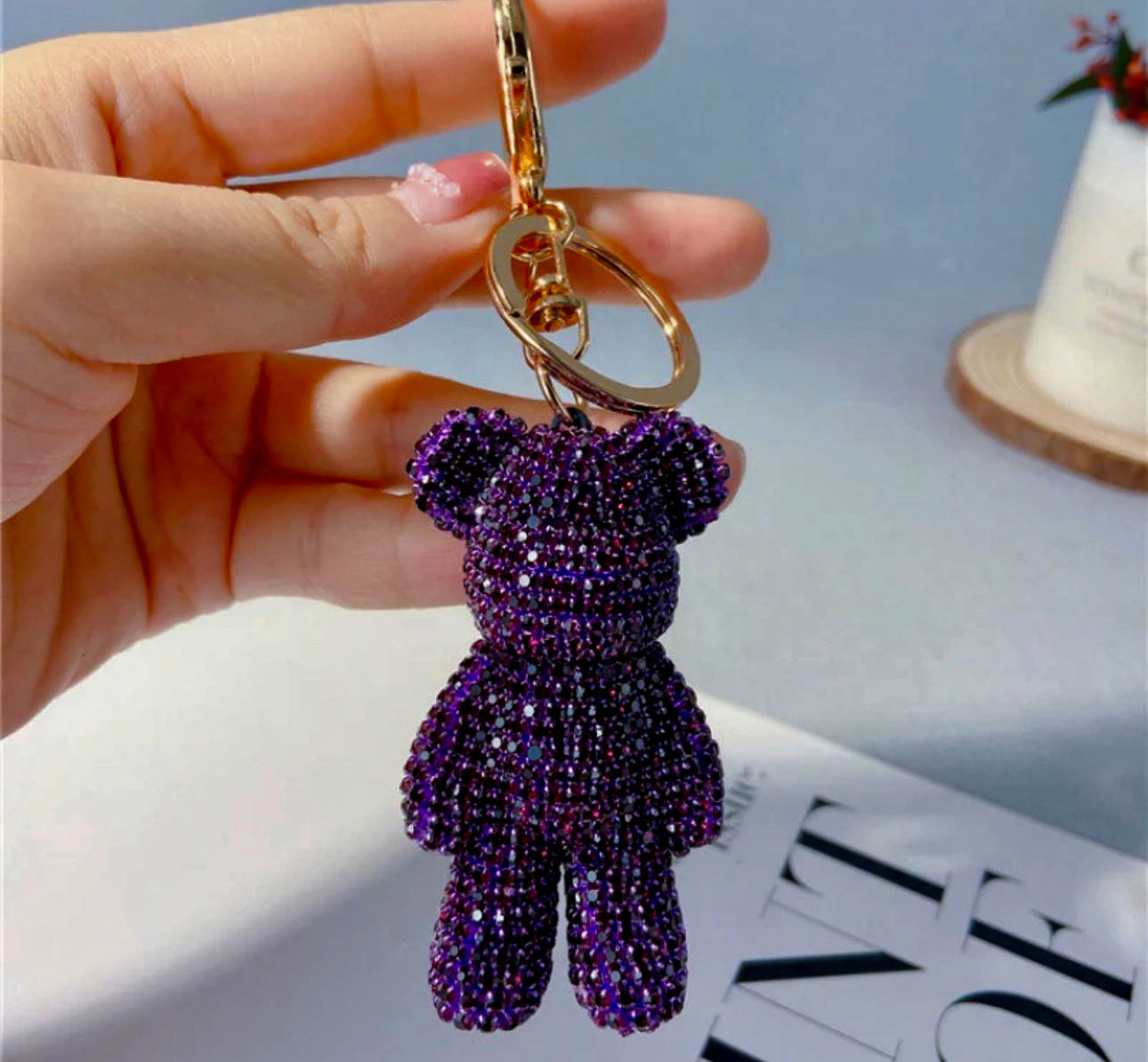 Wholesale 3D Bling Bear Keychain Charms