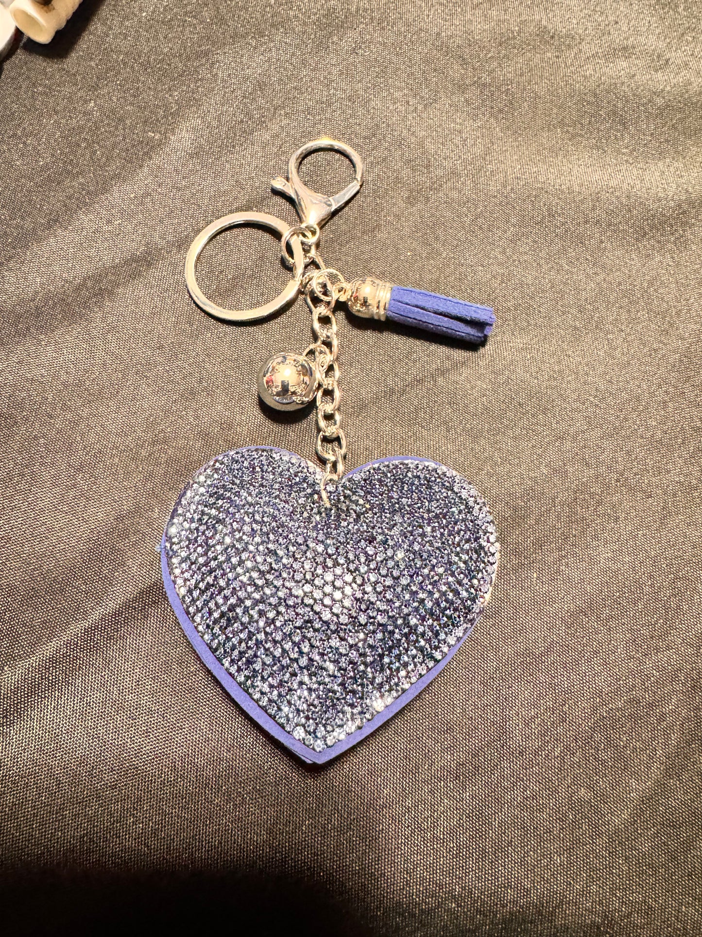Wholesale 3D Bling Plush (Gem Heart) Keychain Charms