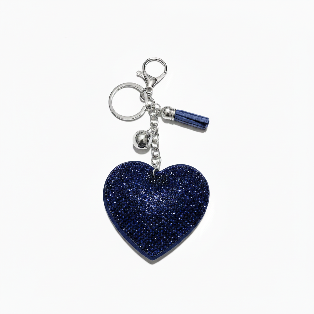 Wholesale 3D Bling Plush (Gem Heart) Keychain Charms