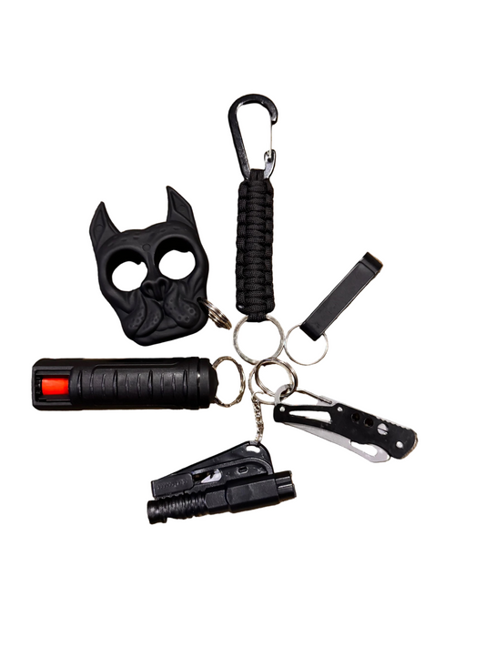 (Mr. Lou) Men Safety Keychains (Black)