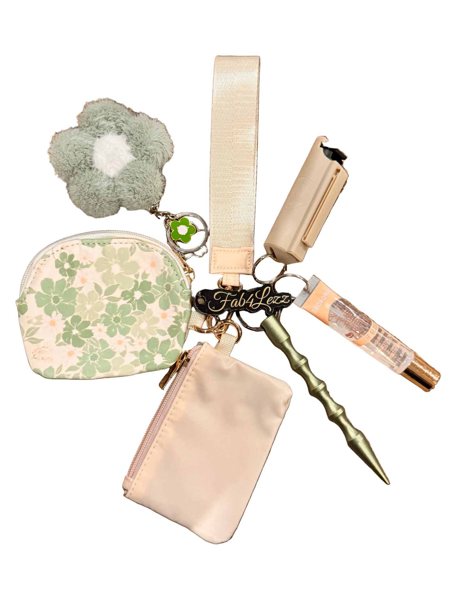 Daisy Cream Pouch Wallet Set