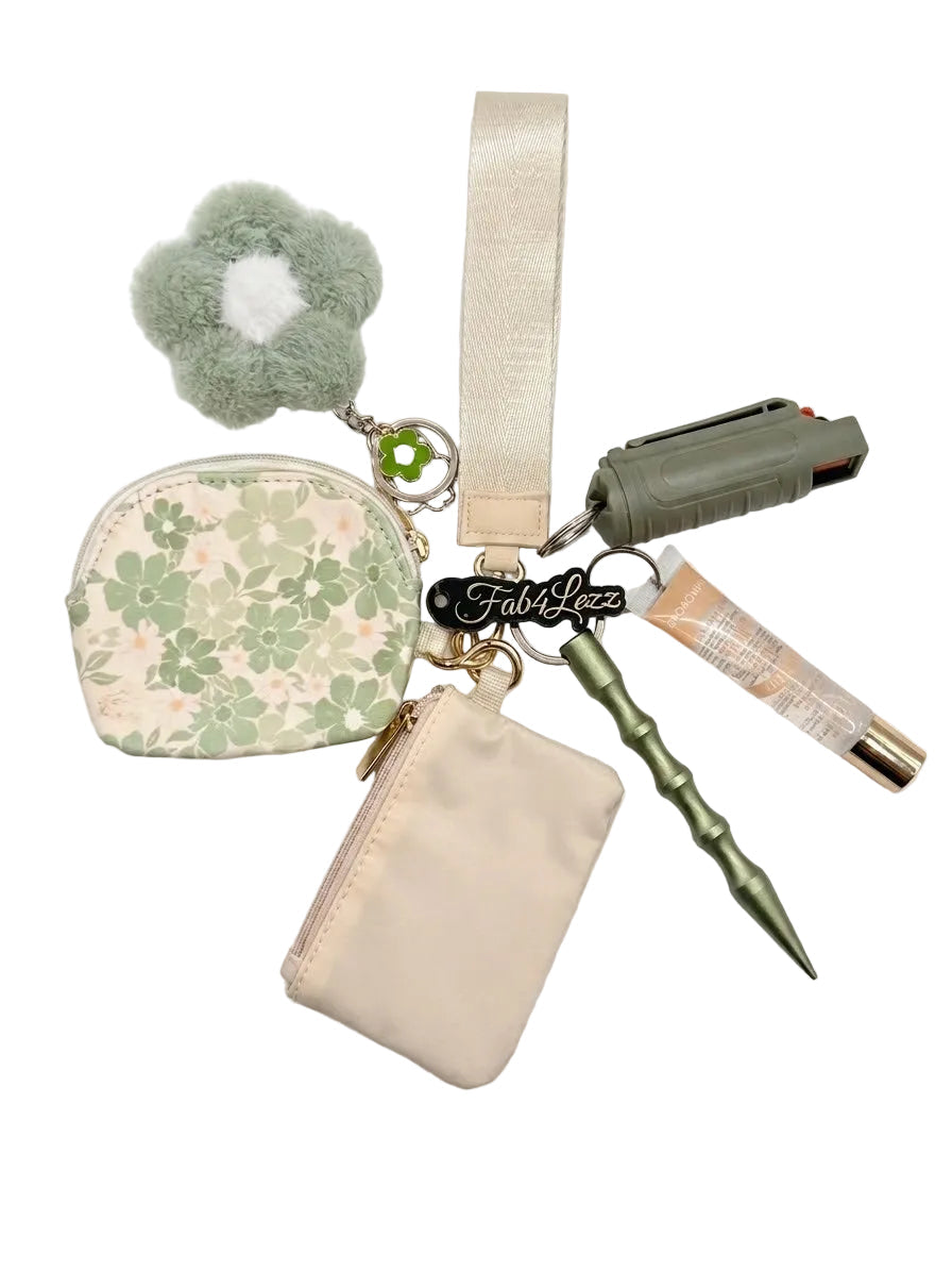 Daisy Cream Pouch Wallet Set