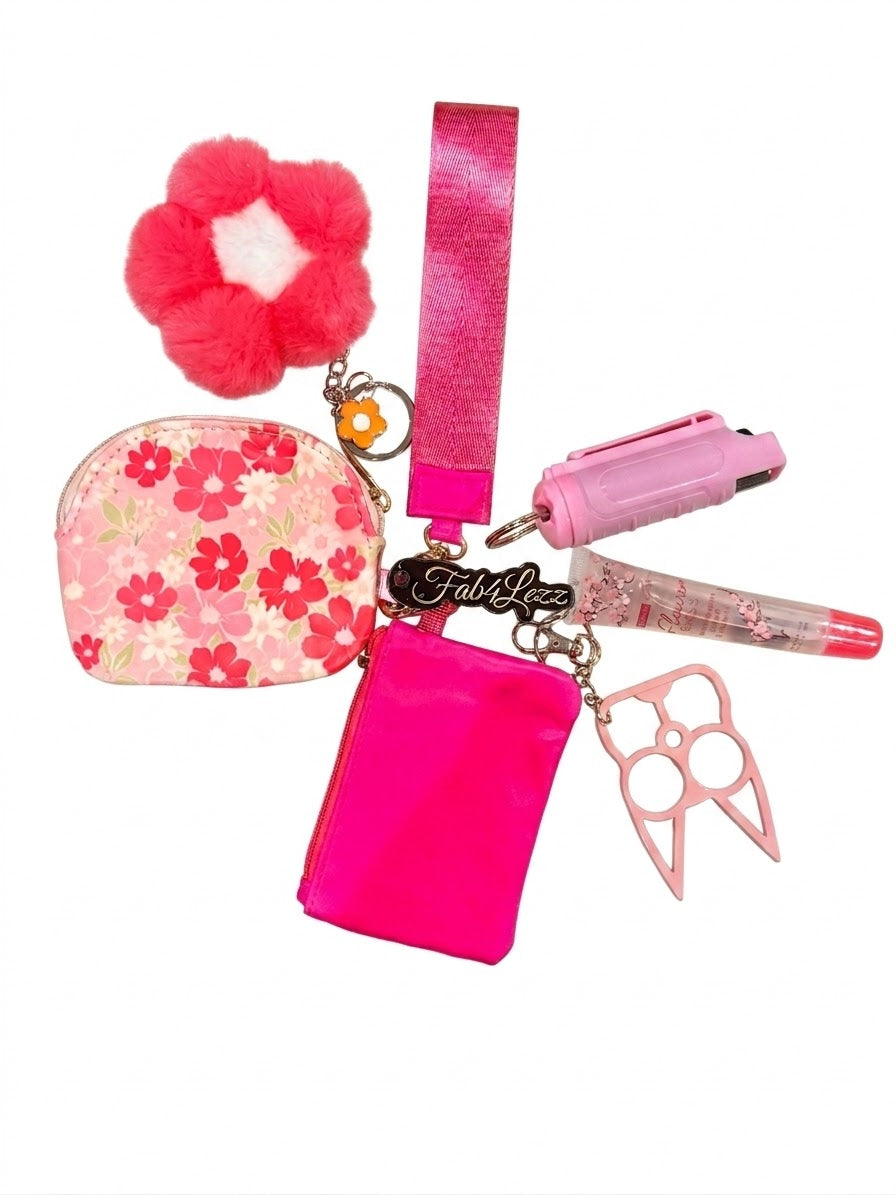 Daisy Hot Pink Pouch Wallet Set