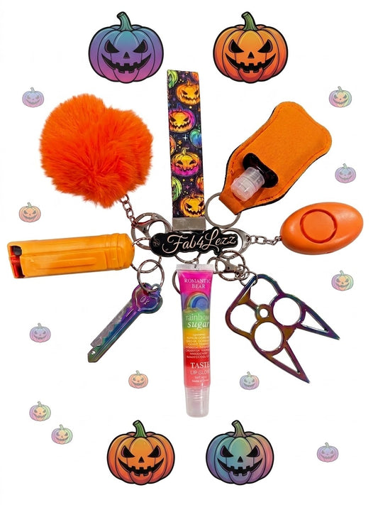 Spooky Pumpkin Safety Keychain