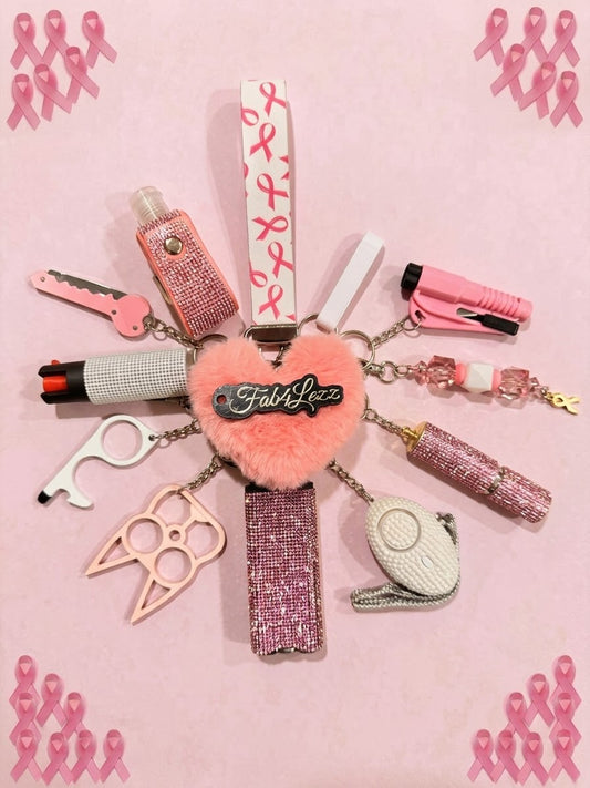 13pcs "Ribbons of Hope" Cancer Awareness Safety Keychain