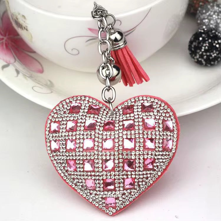 Wholesale 3D Bling Plush (Cross Your Heart) Keychain Charms