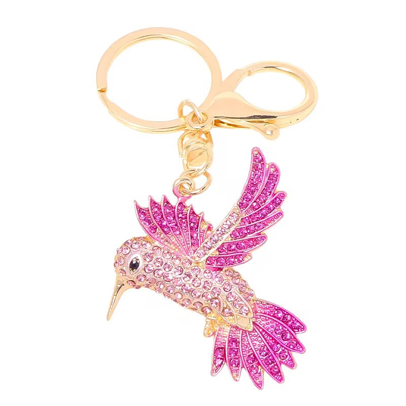 Wholesale 3D Bling Hummingbird Keychain Charms