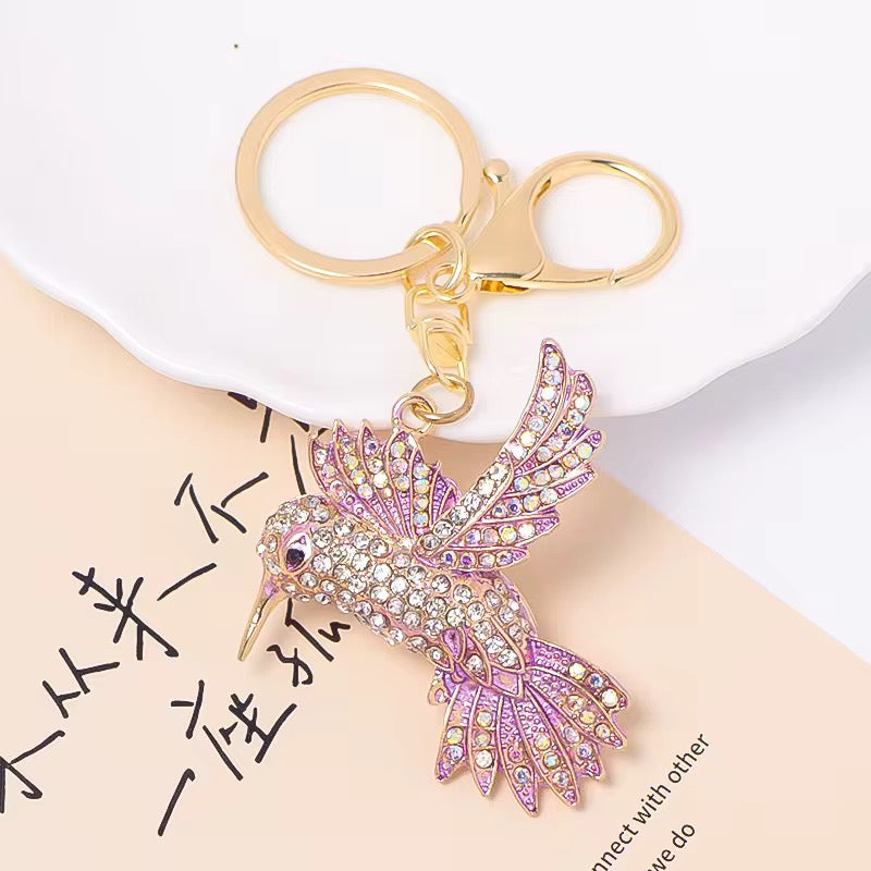 Wholesale 3D Bling Hummingbird Keychain Charms