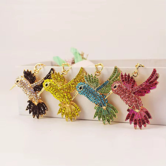 Wholesale 3D Bling Hummingbird Keychain Charms