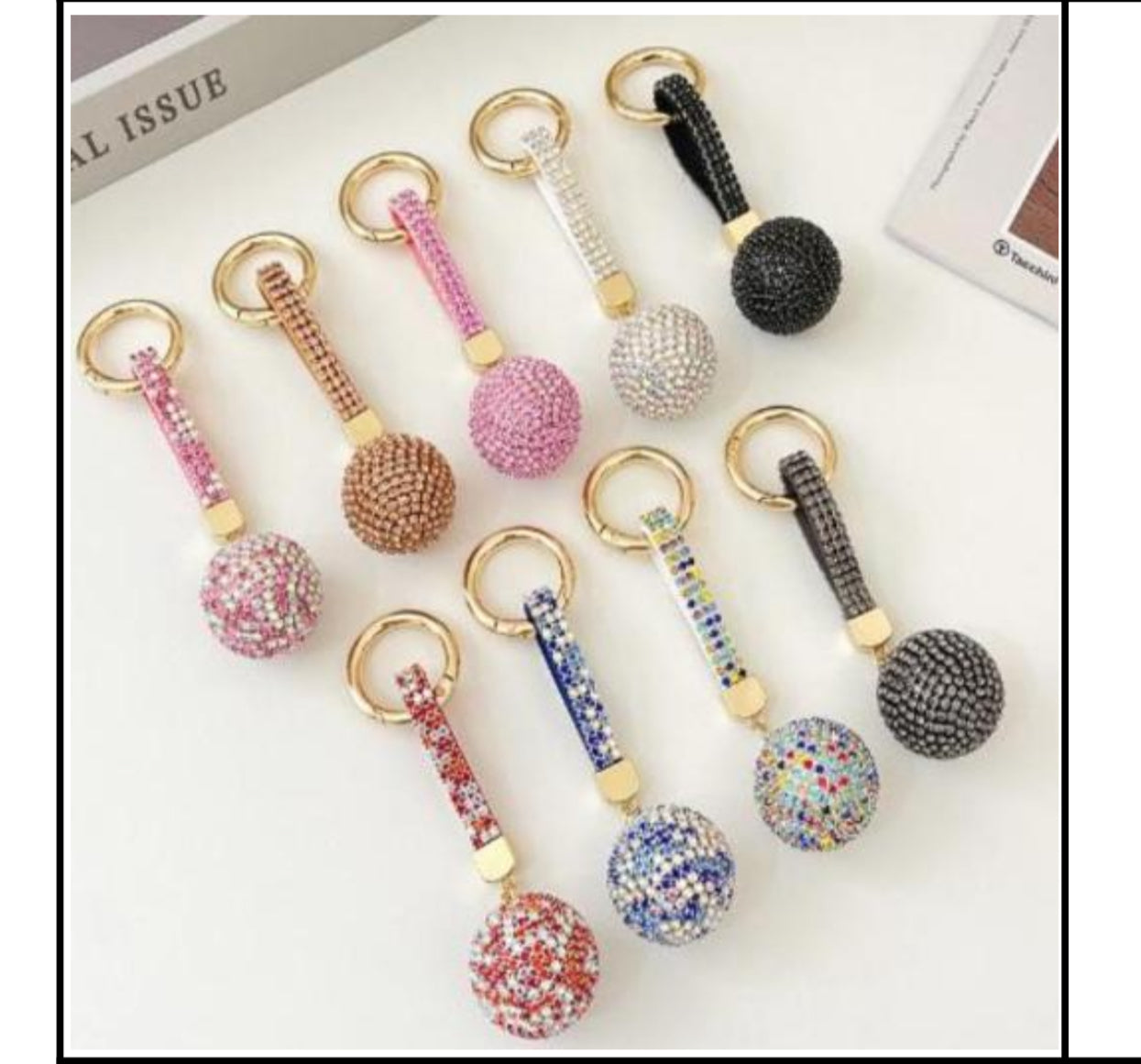 Wholesale 3D Disco Ball Keychain Charms