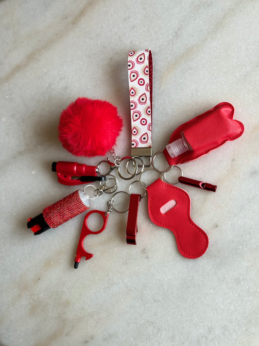 Red Evil Eye Self Defense Keychain